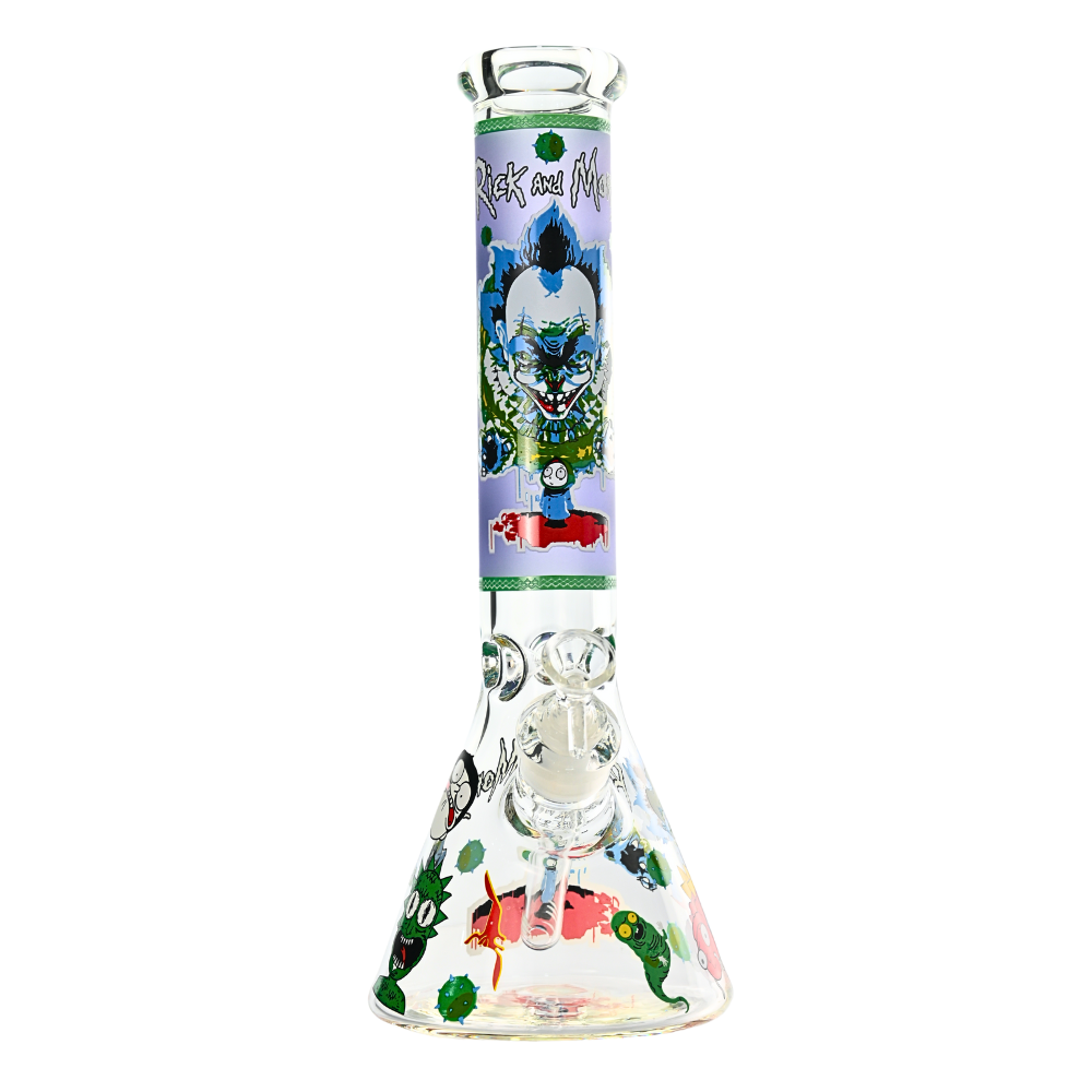 14" 7mm Toxic Side Rick Glass Bong