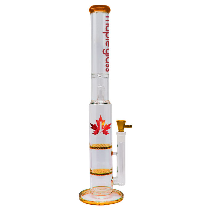 Maple Glass Double Honey Comb Bong