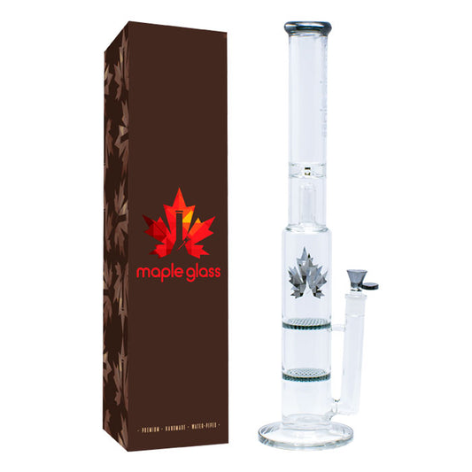 Maple Glass Double Honey Comb Bong