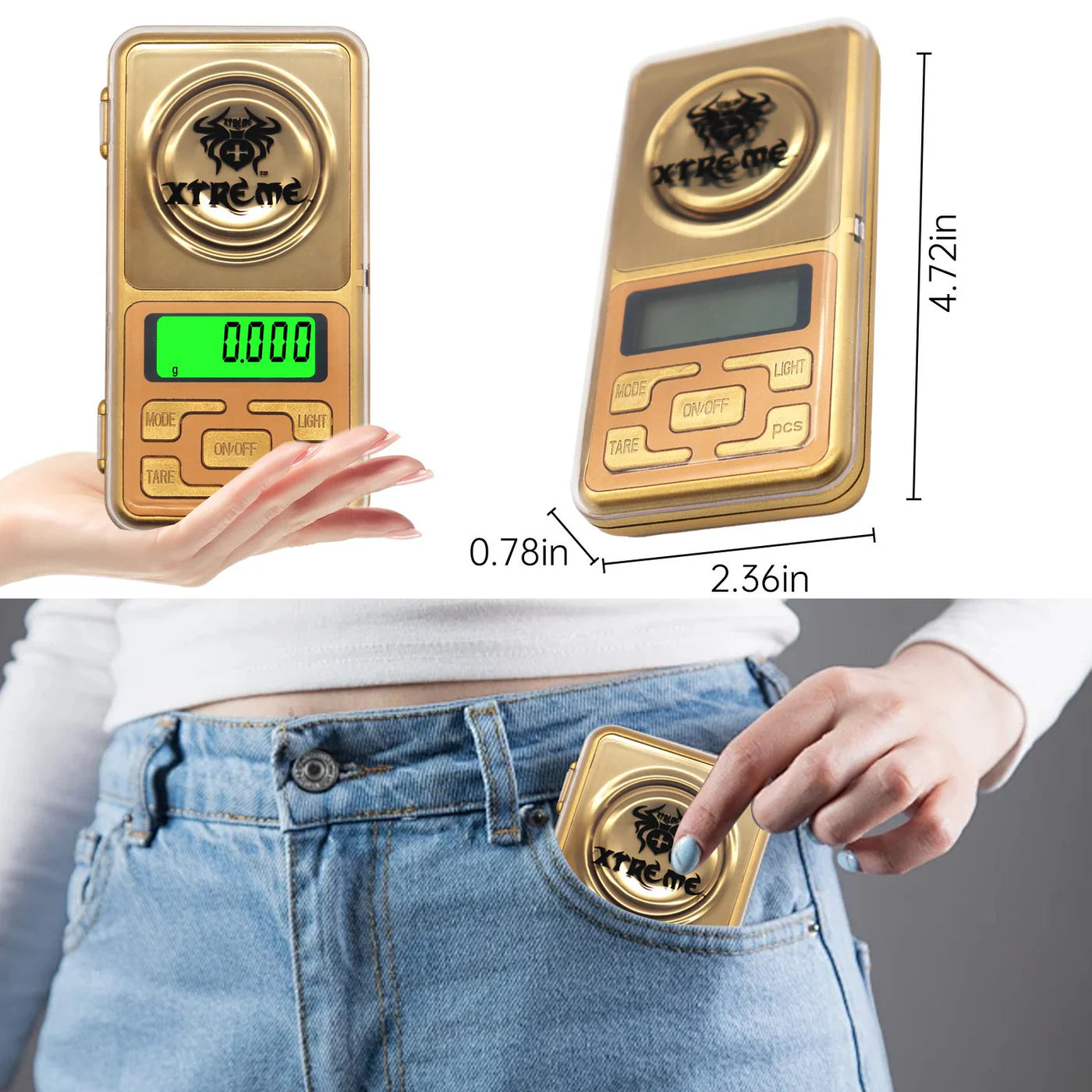 XTREAM DIGITAL POCKET SCALE GOLDEN
