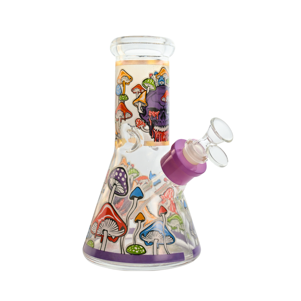 8' Psychedelic Mushroom Glass Bong 9-in-1 Dab Kit