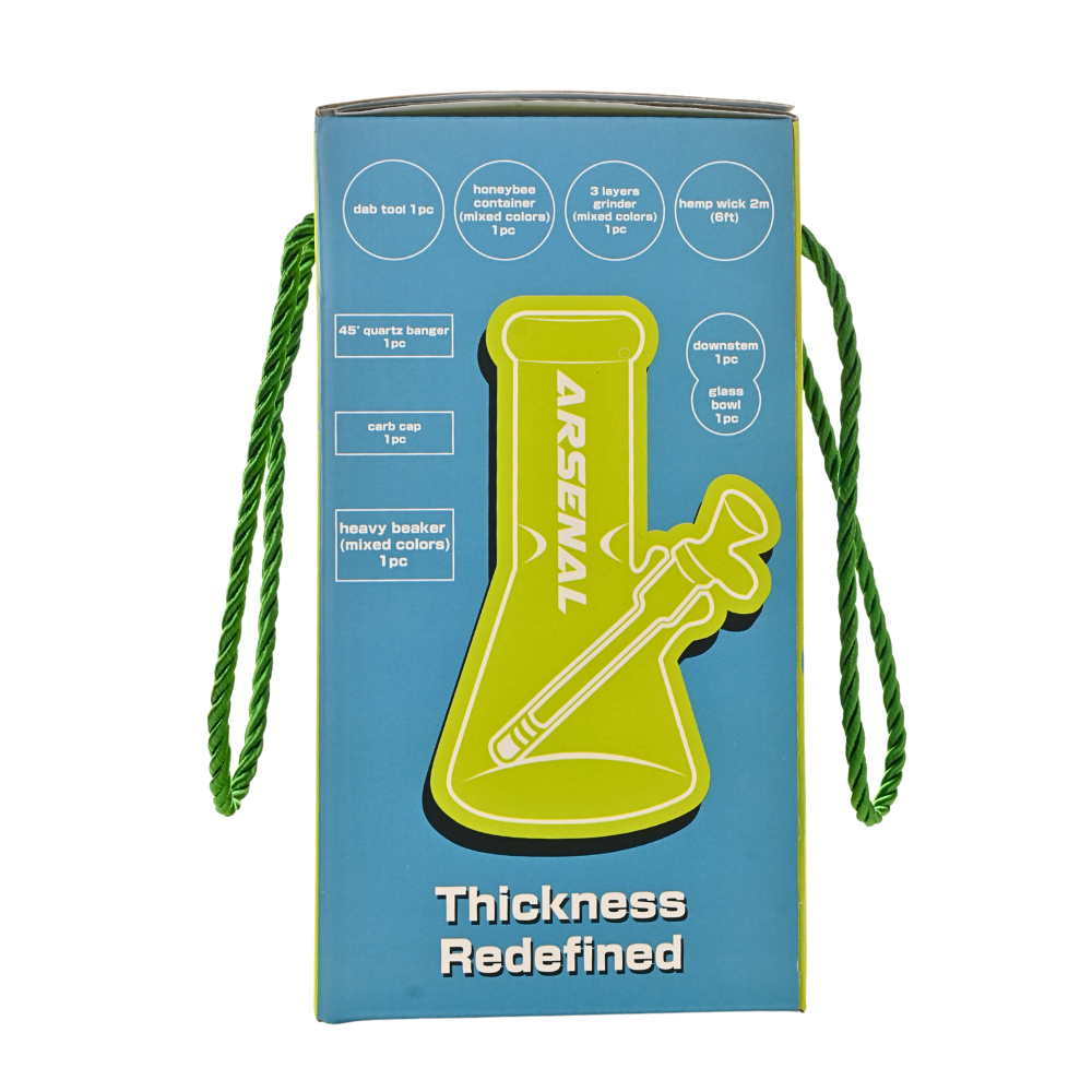 8" Rainbow Leaf Glass Bong 9-in-1 Dab Kit