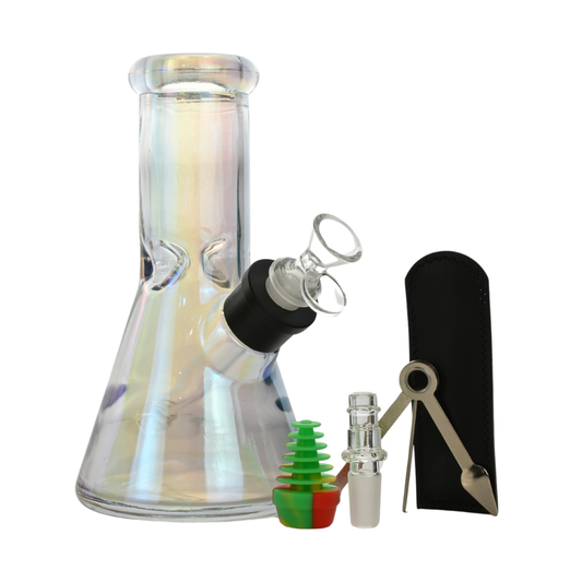 8" Translucent Color 6-in-1 Glass Bong Kit