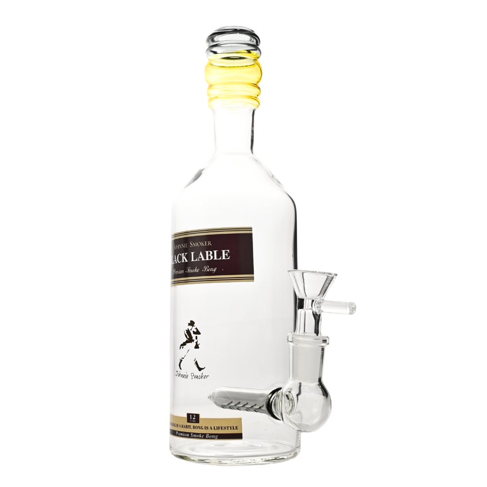 9" Liquor Bottle Glass Bong