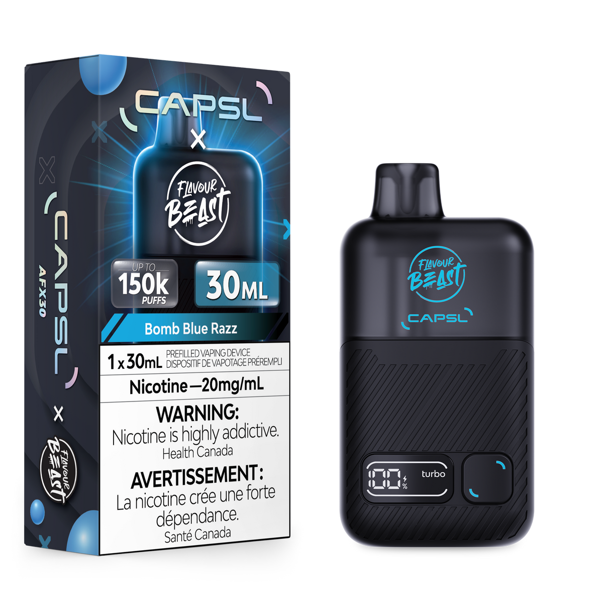 BOMB BLUE RAZZ FLAVOUR BEAST X CAPSL