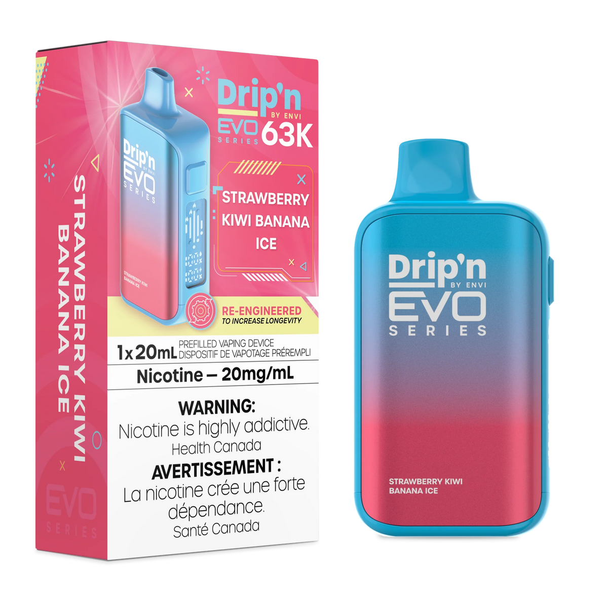STRAWBERRY KIWI BANANA ICE DRIP'N EVO 63K