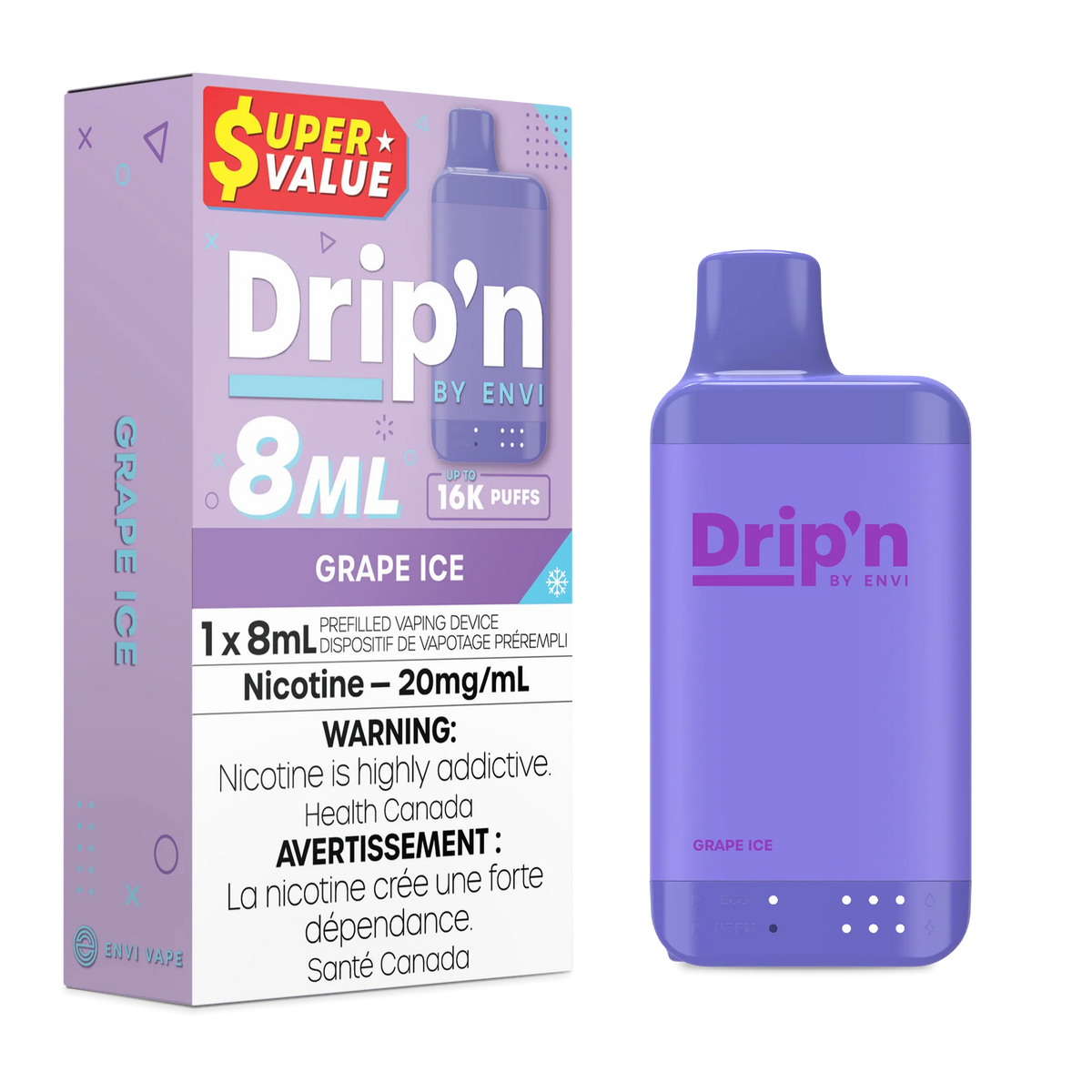 GRAPE ICE DRIP'N BY ENVI 8ML