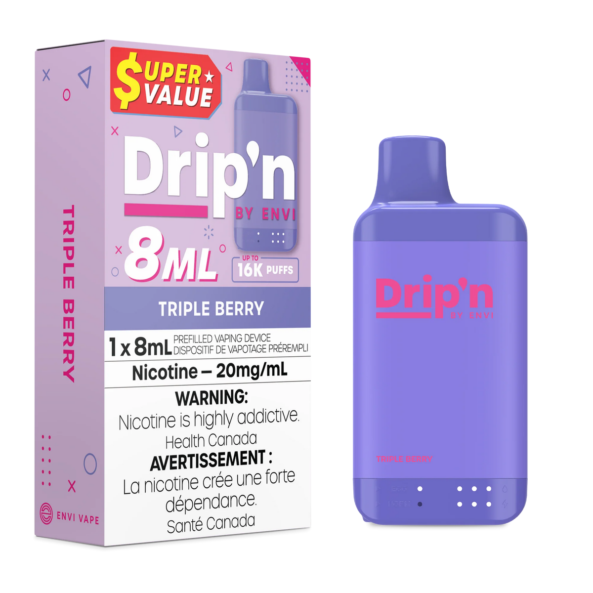 TRIPLE BERRY DRIP'N BY ENVI 8ML