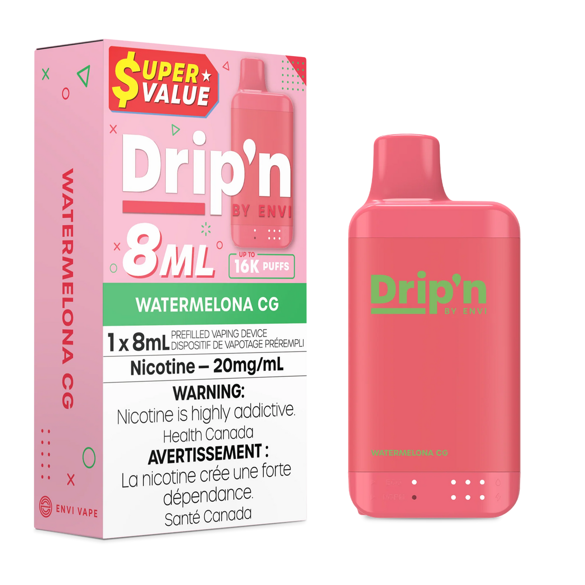 WATERMELONA CG DRIP'N BY ENVI 8ML