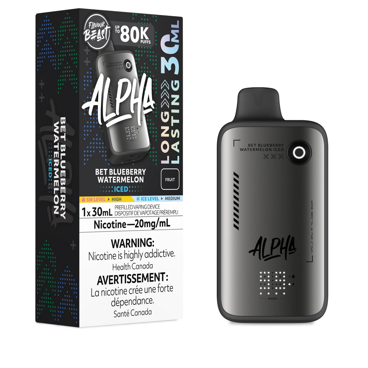 FLAVOUR BEAST ALPHA 80K | BET BLUEBERRY WATERMELON (ICED)