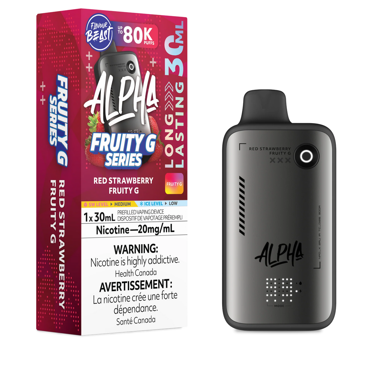 RED STRAWBERRY FRUITY G FLAVOUR BEAST ALPHA 80K - FRUITY G SERIES