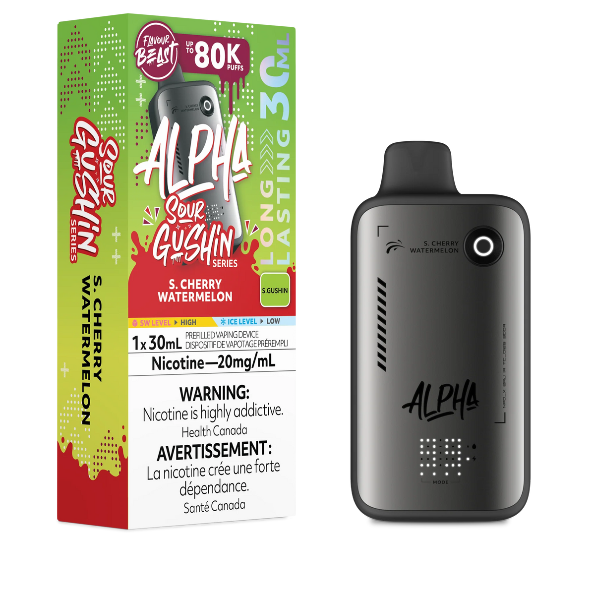 FLAVOUR BEAST ALPHA 80K | SOUR GUSHIN SERIES | S. CHERRY WATERMELON
