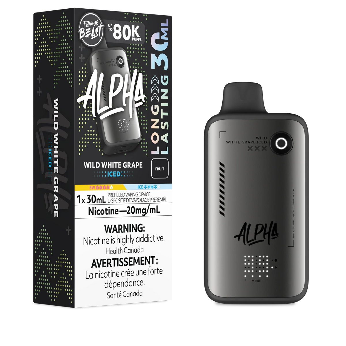 FLAVOUR BEAST ALPHA 80K | WILD WHITE GRAPE (ICED)