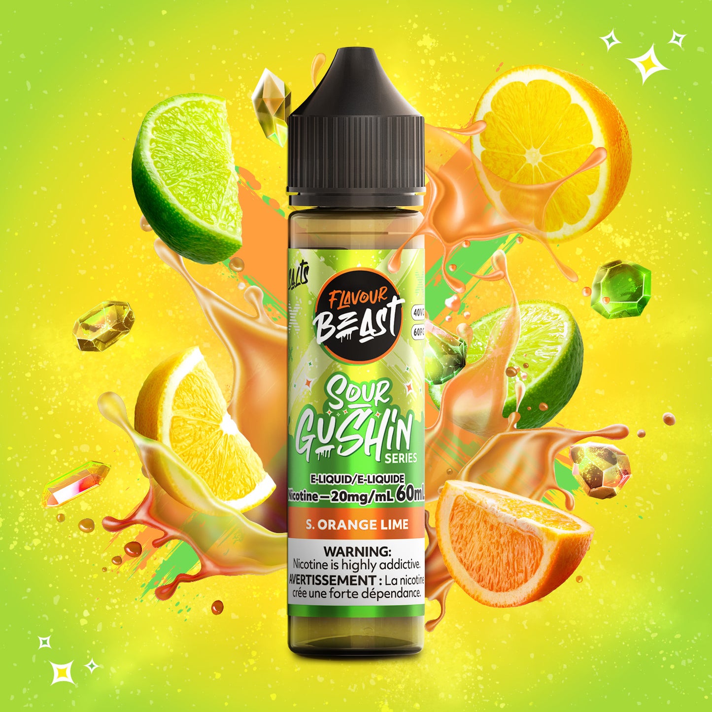 Sour Gushin Orange Lime by Flavour Beast Salts 60ml