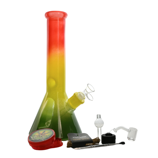 12' Rasta Glass Bong 9-in-1 Dab Kit