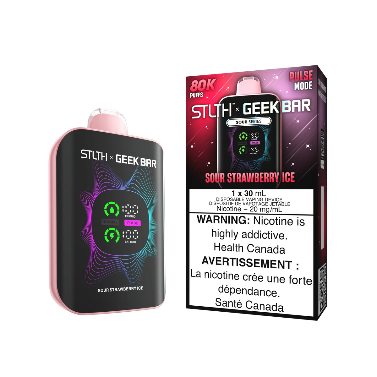 SOUR STRAWBERRY ICE STLTH X GEEKBAR