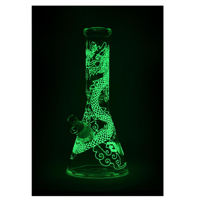 13' Nice Glass Glow-In-The-Dark Dragon Bong
