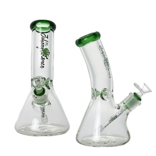 10″ 9mm Johnny Green Beaker Bent Neck with Grid Percolator Slide