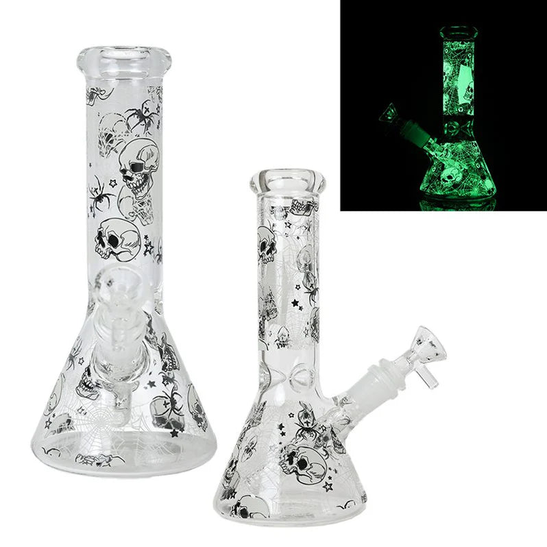8" Glow In The Dark Glass Bong - Assorted Design