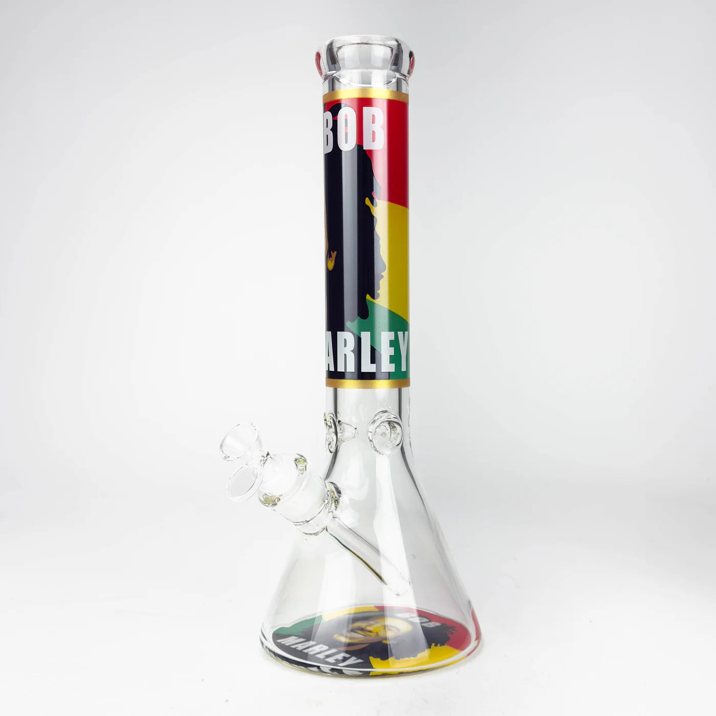 14" Bob Marley Glass Bong 7mm Thick w/ Ice Catcher