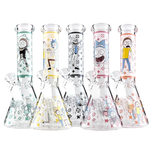 10" Animated Art Beaker Bong 4mm Thick Glass