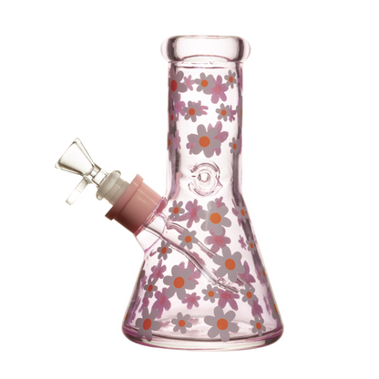 8" Flower Heavy Glass Beaker w/ Gift Box