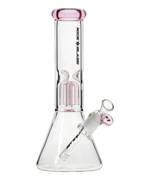 11" Nice Glass 4-Arm Mini Perc Beaker