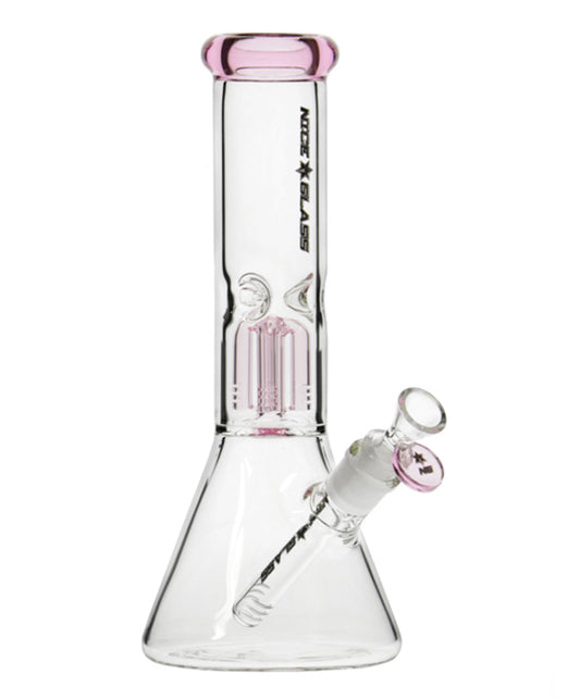 11" Nice Glass 4-Arm Mini Perc Beaker