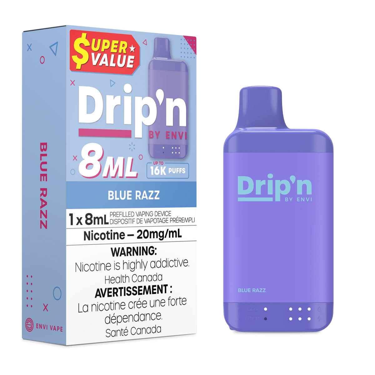 BLUE RAZZ DRIP'N BY ENVI 8ML