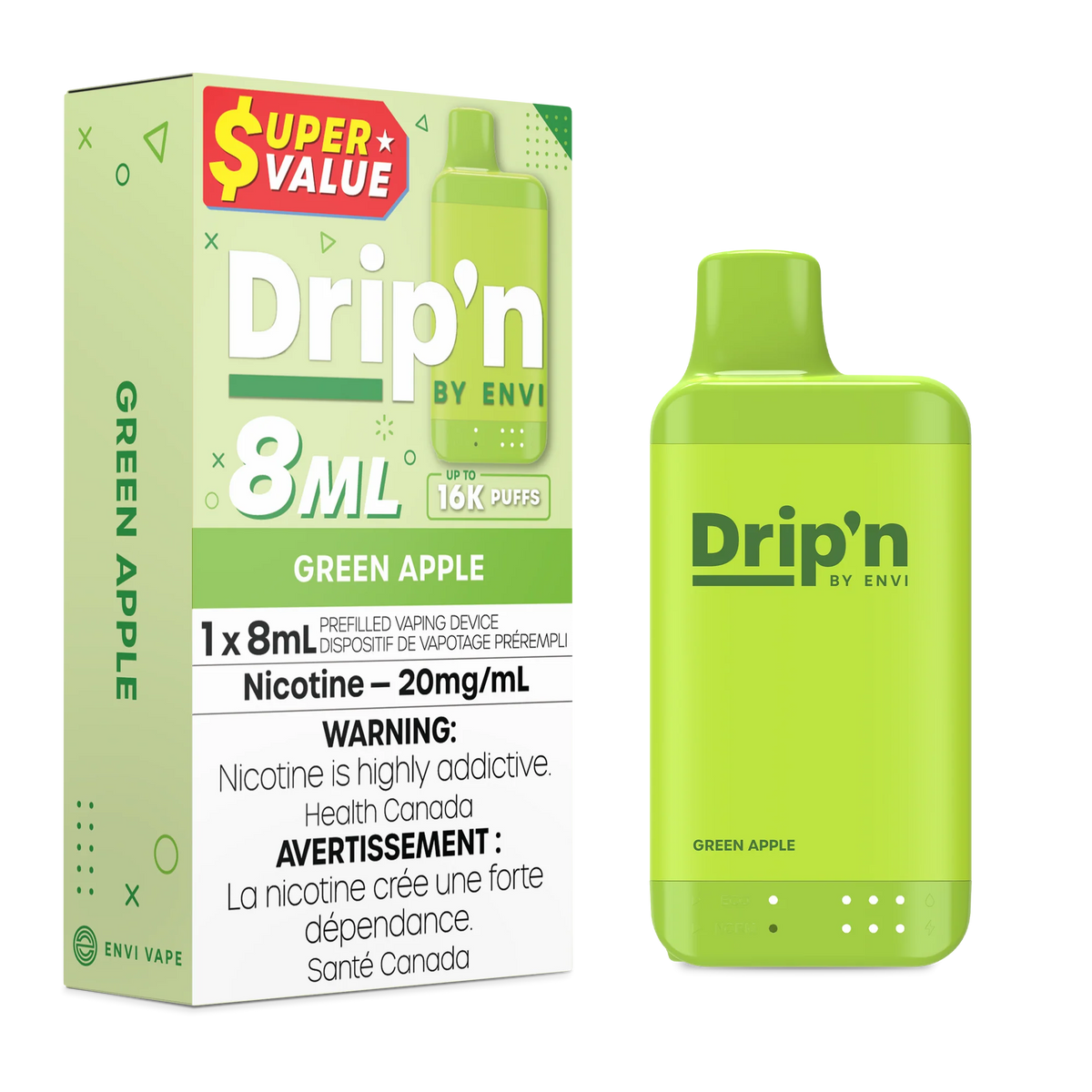 GREEN APPLE ICE DRIP'N BY ENVI 8ML