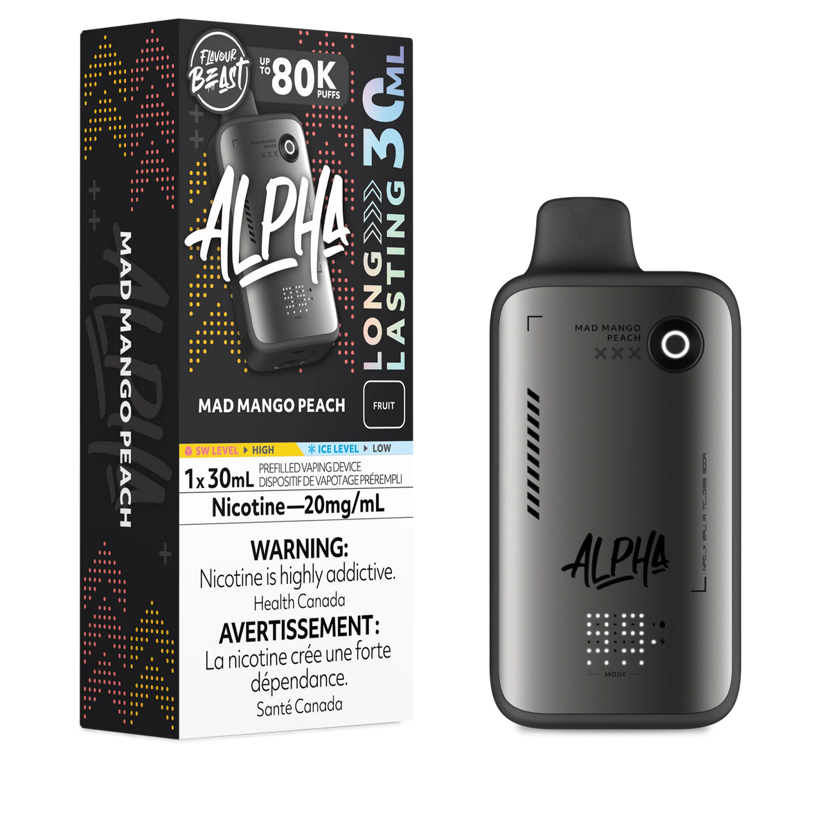 MAD MANGO PEACH FLAVOUR BEAST ALPHA 80K