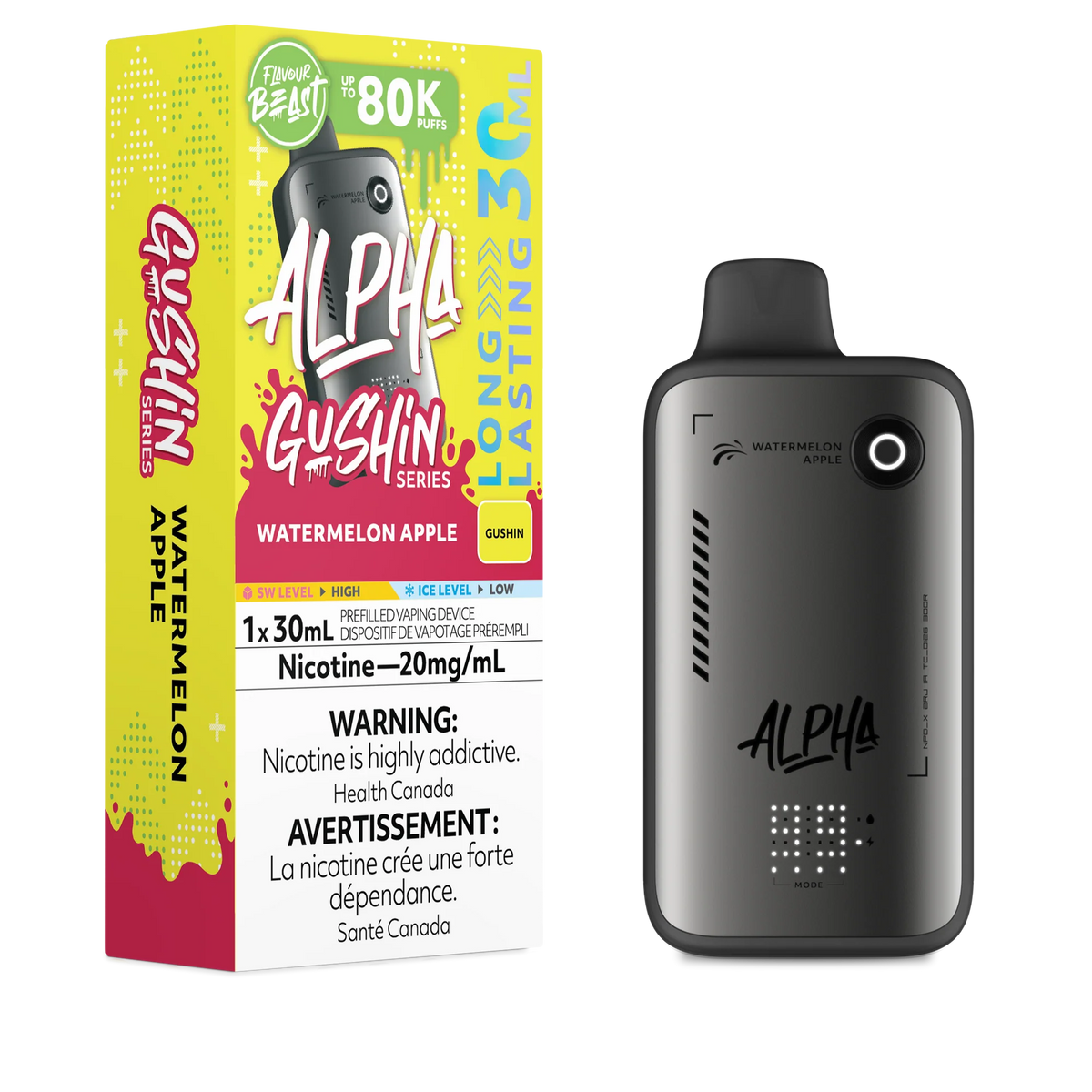 GUSHIN WATERMELON APPLE FLAVOUR BEAST ALPHA 80K - GUSHIN SERIES