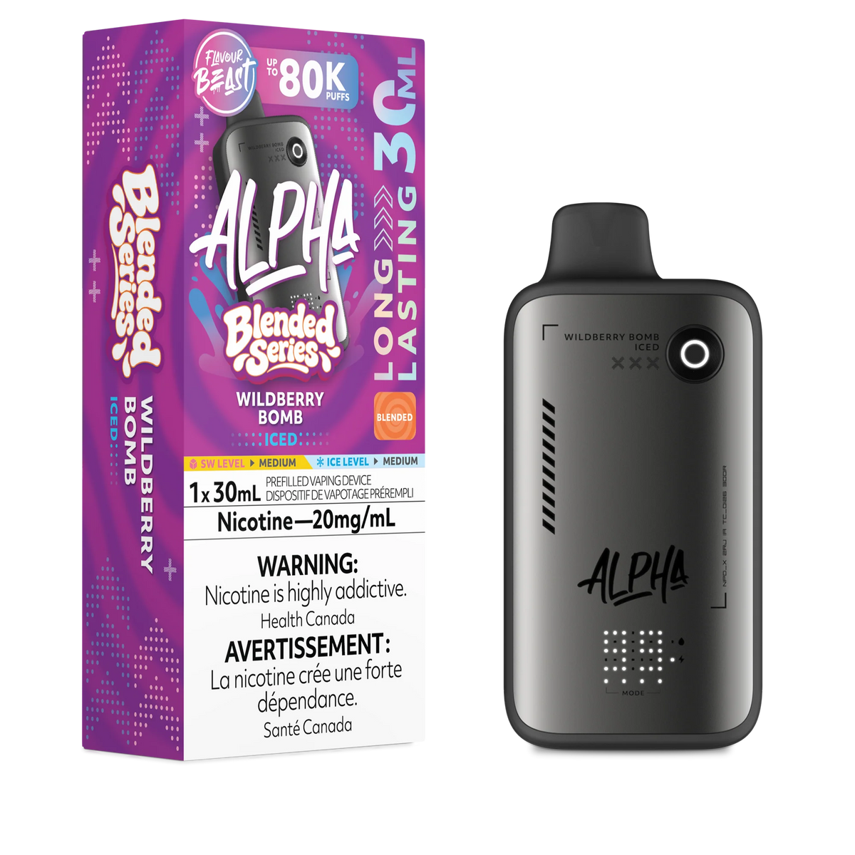 WILDBERRY BOMB (ICED) FLAVOUR BEAST ALPHA 80K - BLENDED SERIES