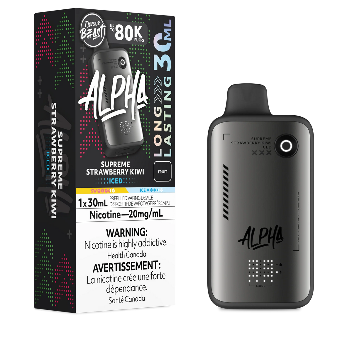 SUPREME STRAWBERRY KIWI (ICED) FLAVOUR BEAST ALPHA 80K
