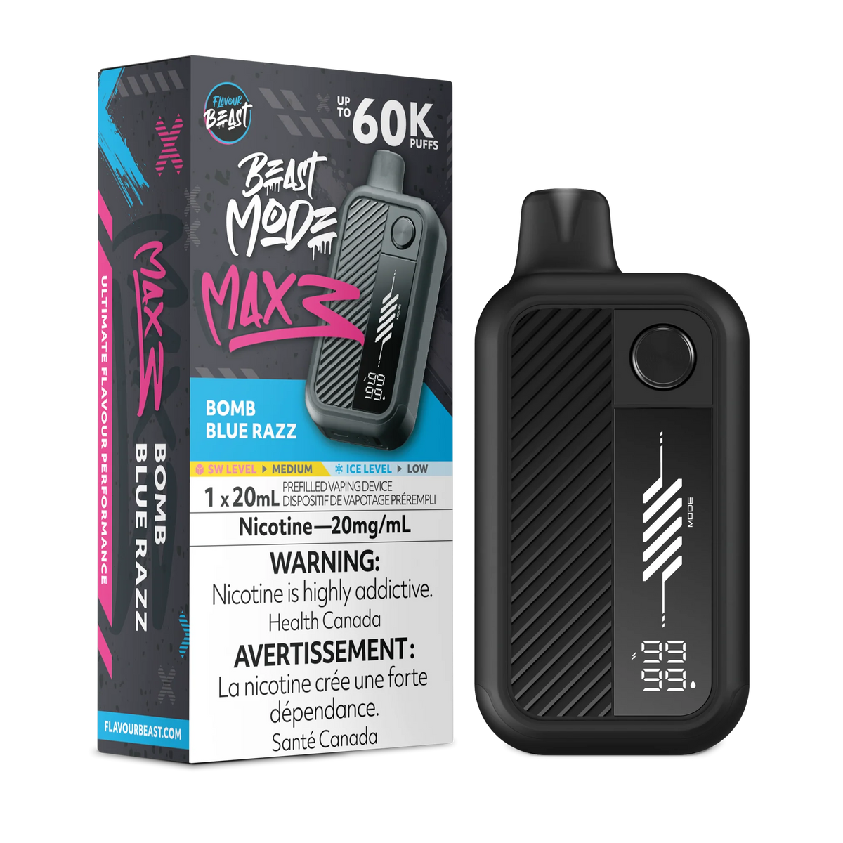 BOMB BLUE RAZZ FLAVOUR BEAST BEAST MODE MAX 3