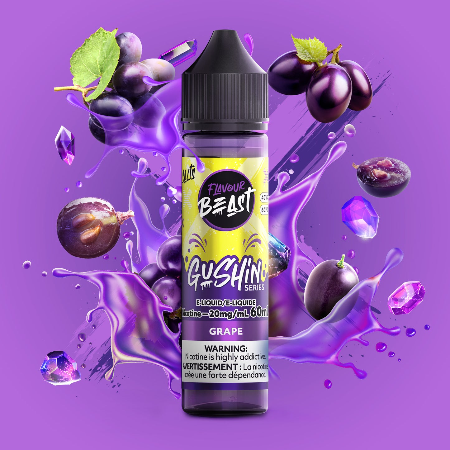 Gushin Grape by Flavour Beast Salts 60ml