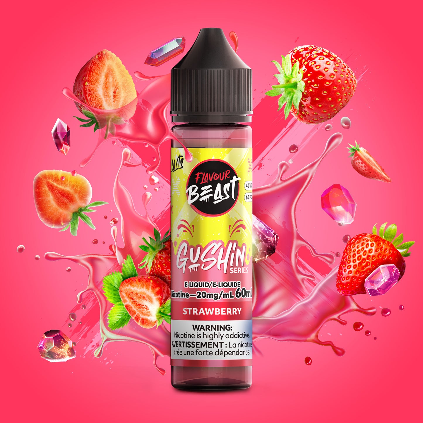 Gushin Strawberry by Flavour Beast Salts 60ml
