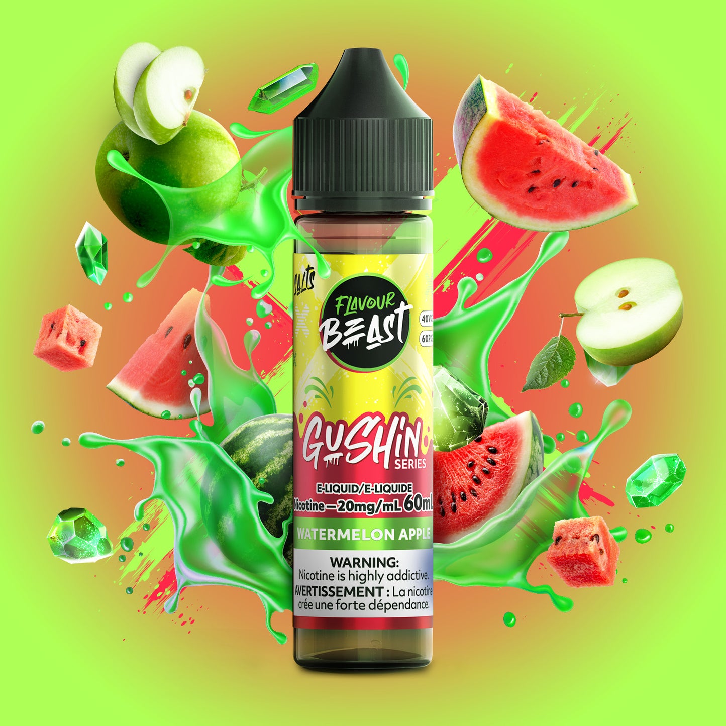 Gushin Watermelon Apple by Flavour Beast Salts 60ml