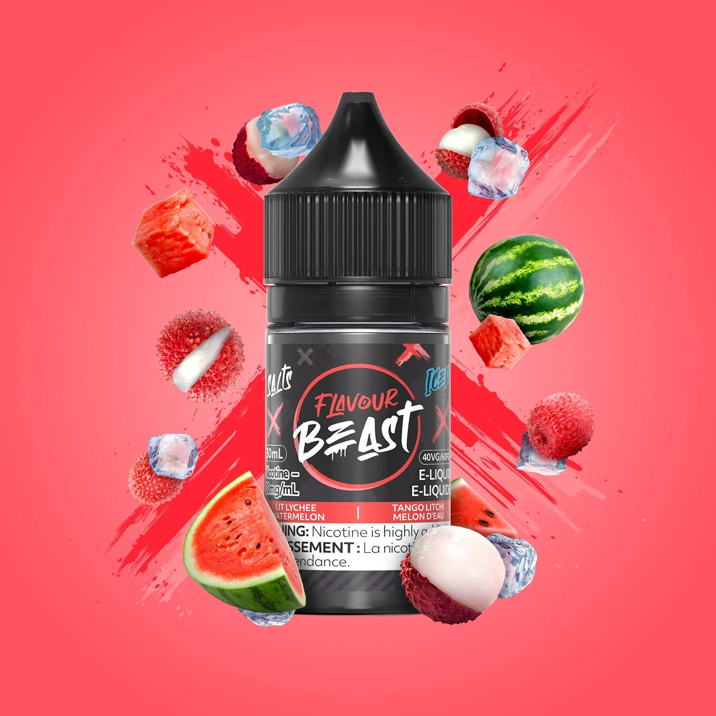 LIT LYCHEE WATERMELON BY FLAVOUR BEAST SALTS