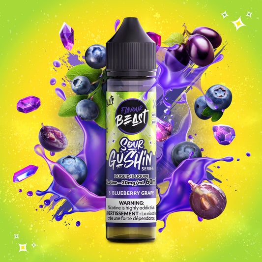 Sour Gushin Blueberry Grape by Flavour Beast Salts 60ml