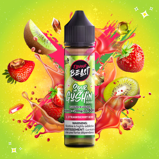 Sour Gushin Strawberry Kiwi by Flavour Beast Salts 60ml