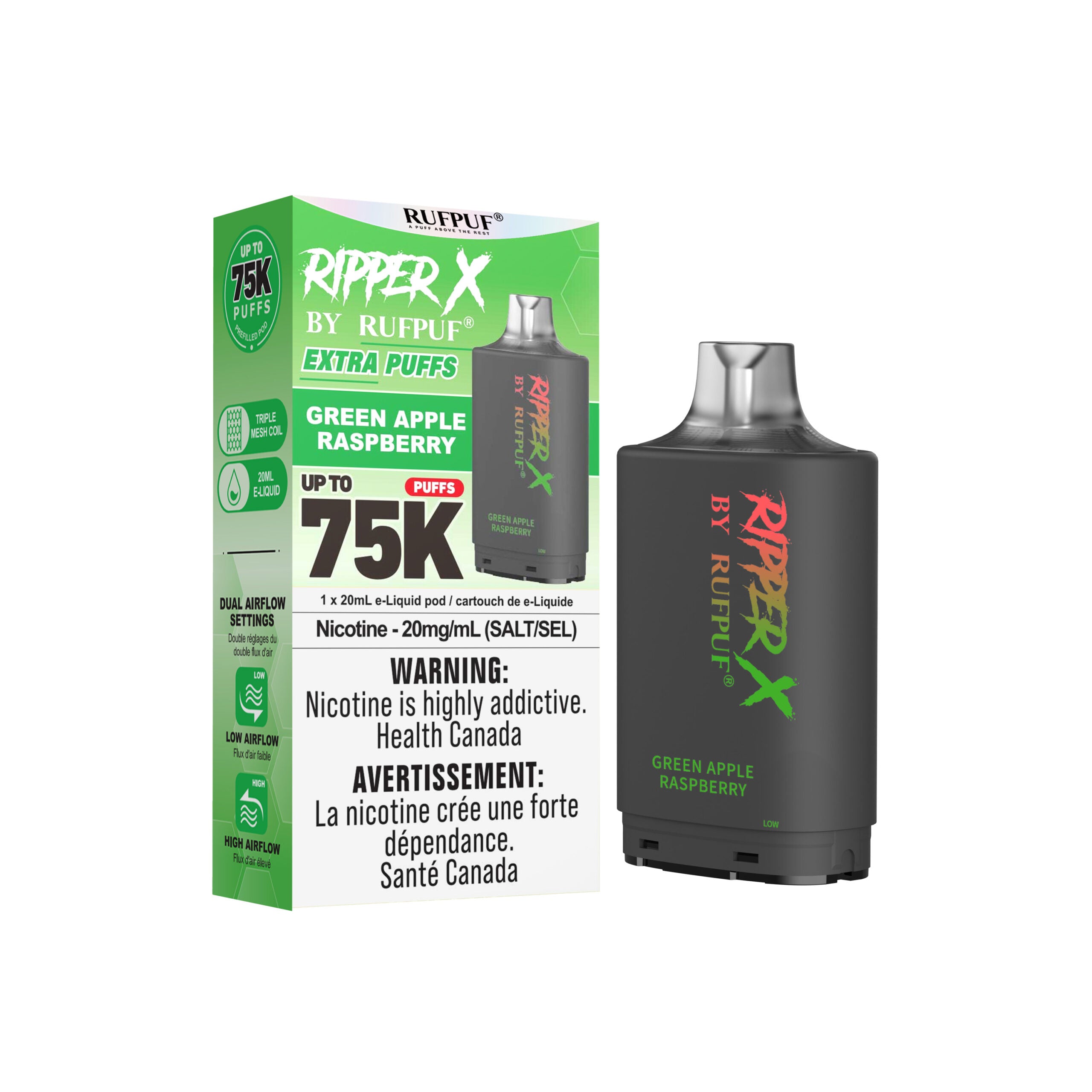GREEN APPLE RASPBERRY RIPPER X 75K – Classy Clouds