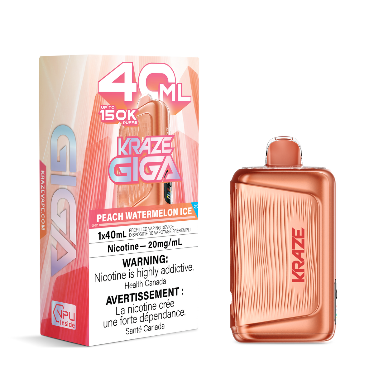 KRAZE GIGA 150K -  PEACH WATERMELON ICE