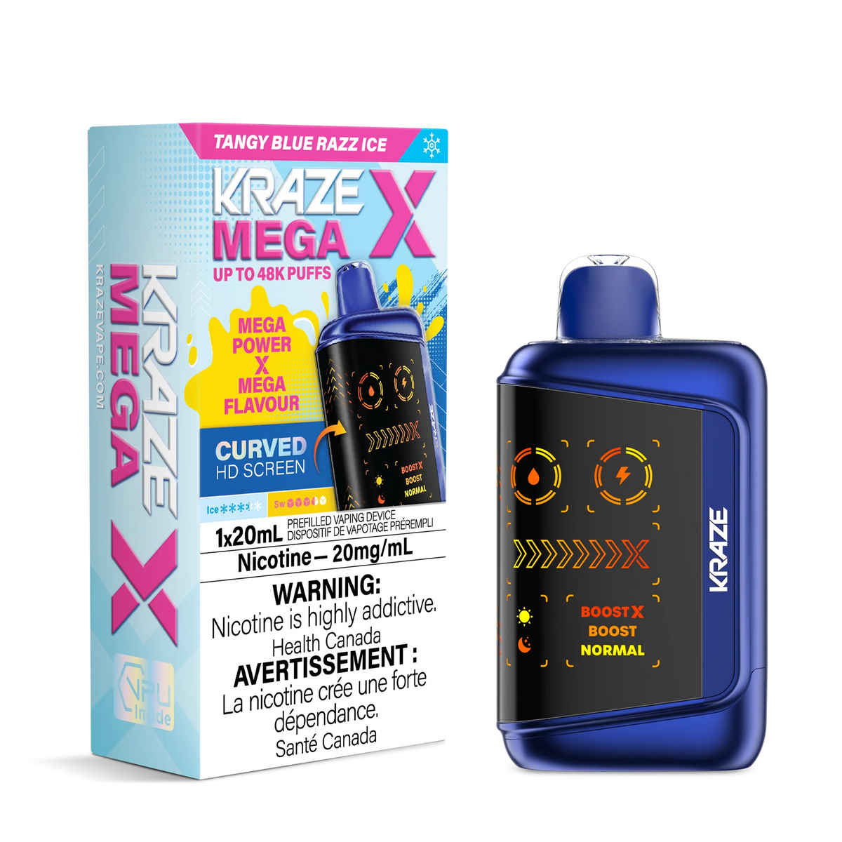 TANGY BLUE RAZZ ICE KRAZE MEGA X