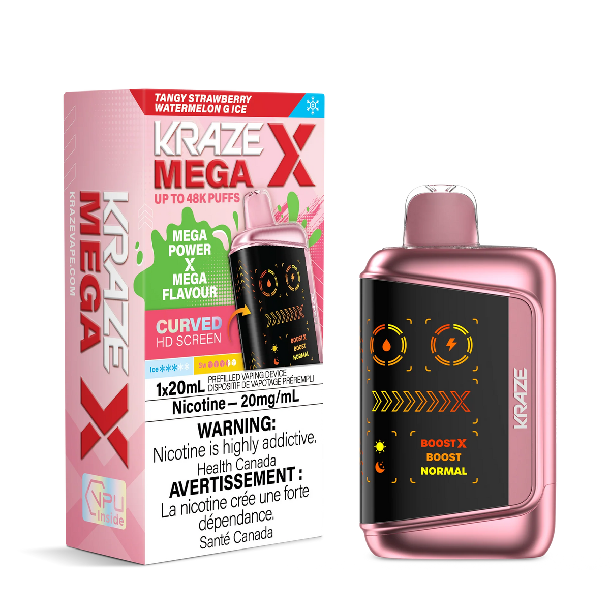 TANGY STRAWBERRY WATERMELON G ICE KRAZE MEGA X