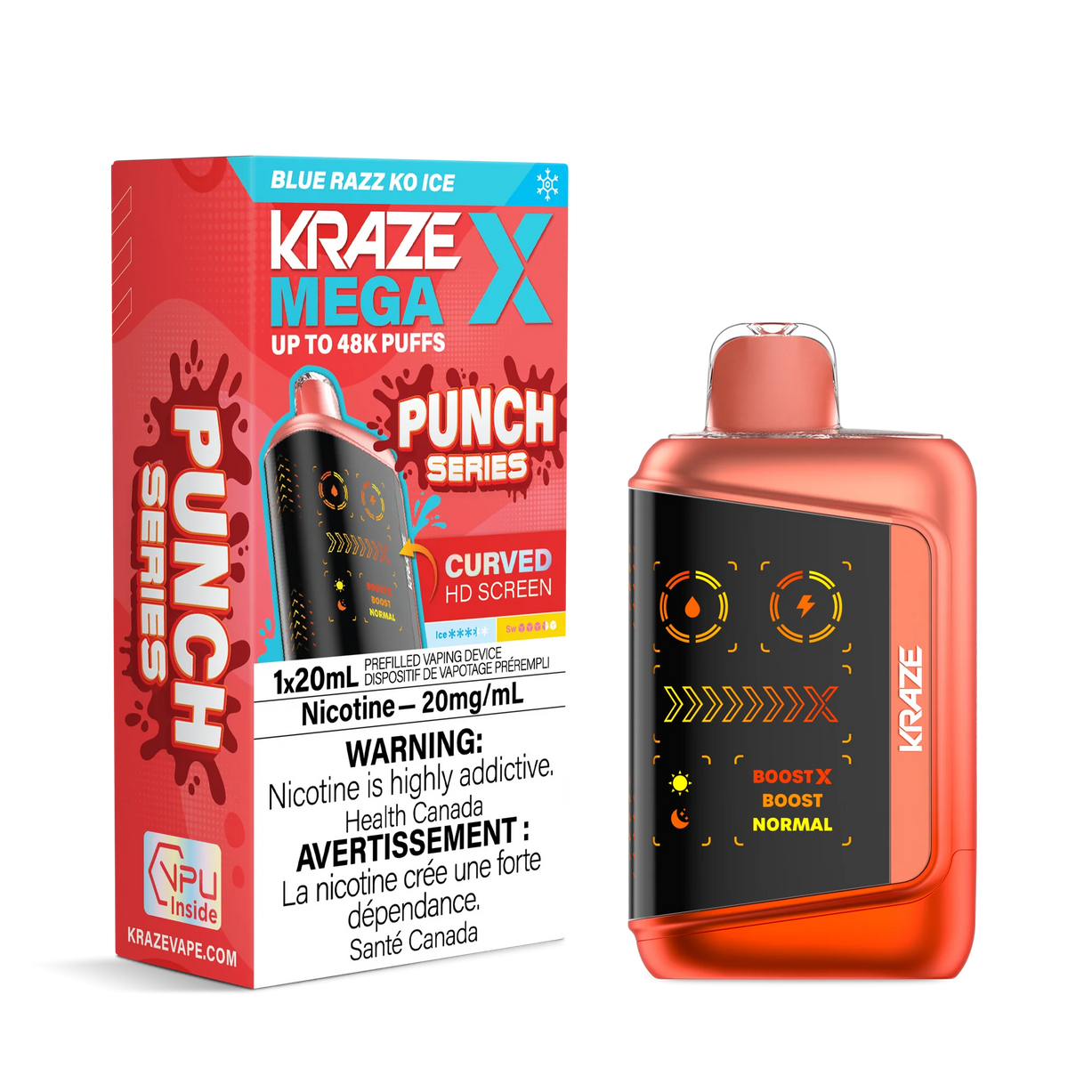 BLUE RAZZ KO ICE KRAZE MEGA X