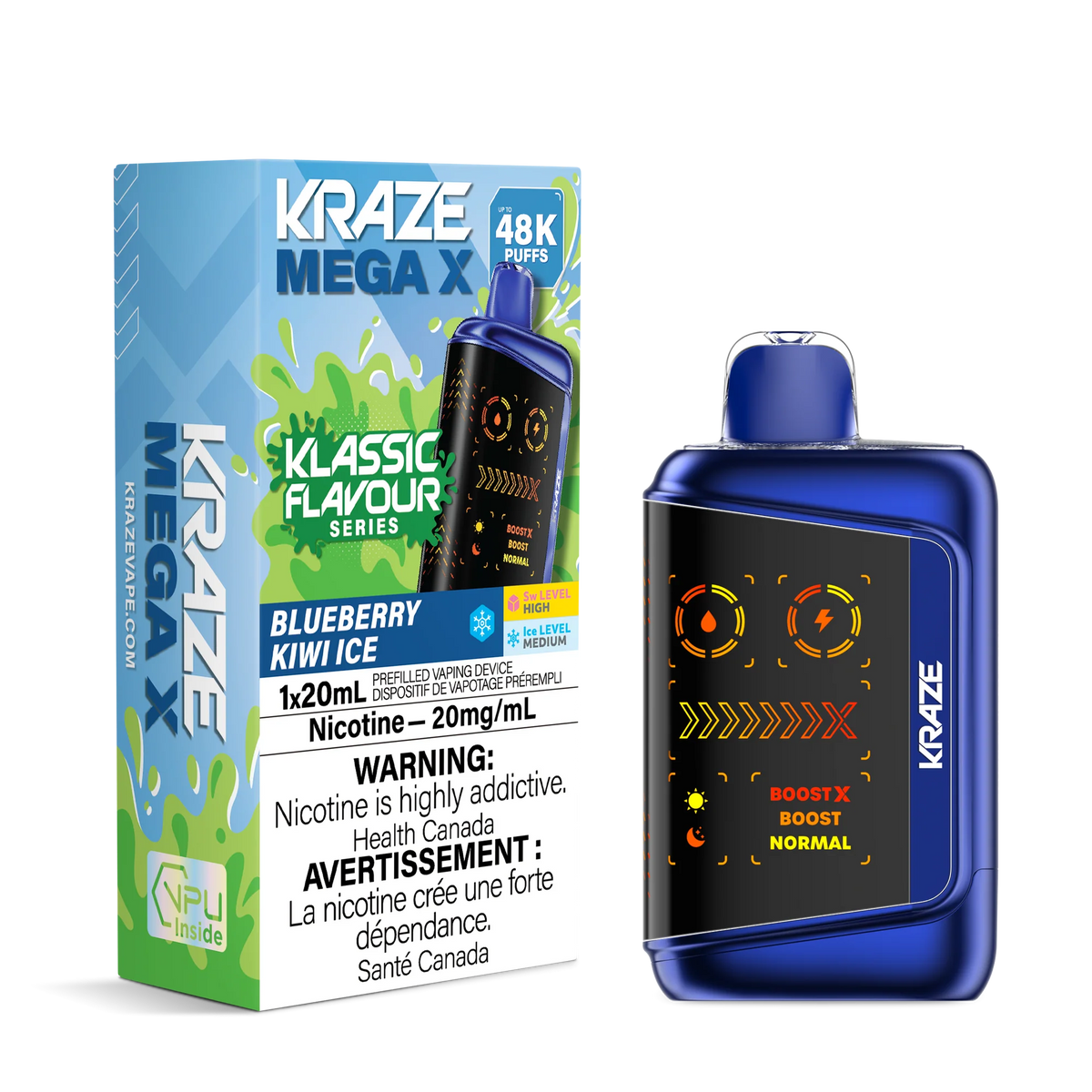 BLUEBERRY KIWI ICE KRAZE MEGA X - KLASSIC SERIES