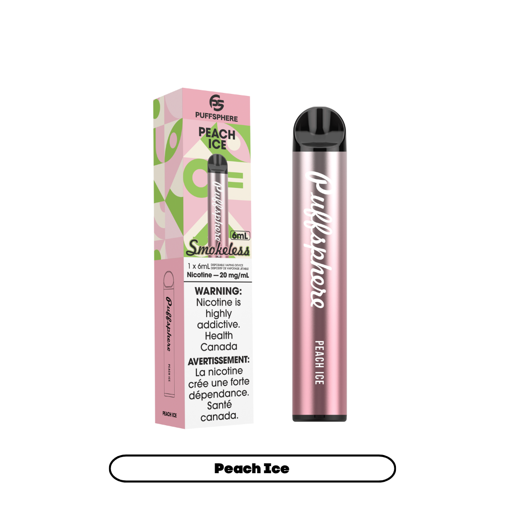 PUFFSPHERE SMOKELESS. PEACH ICE