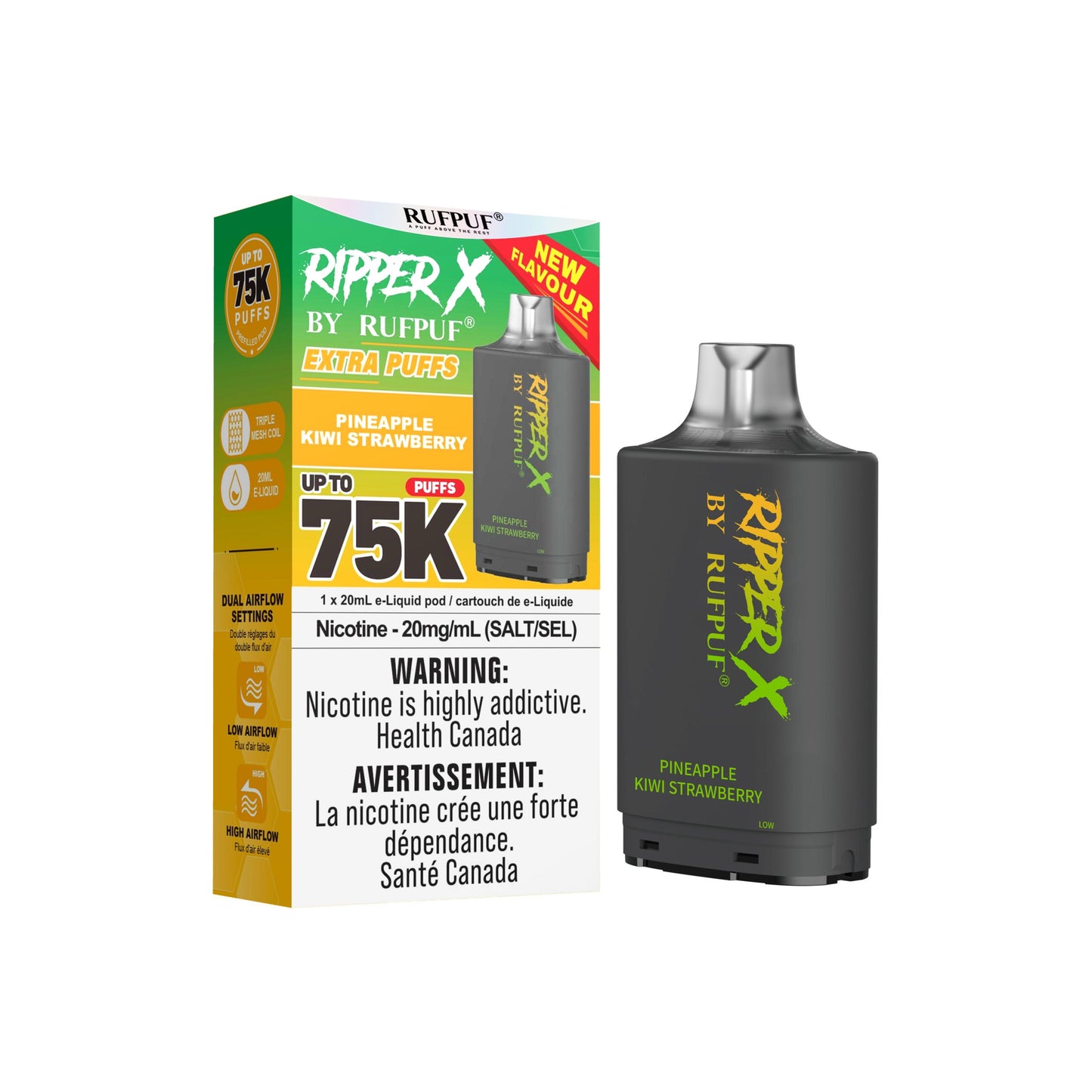 PINEAPPLE KIWI STRAWBERRY BY RIPPER X 75K POD