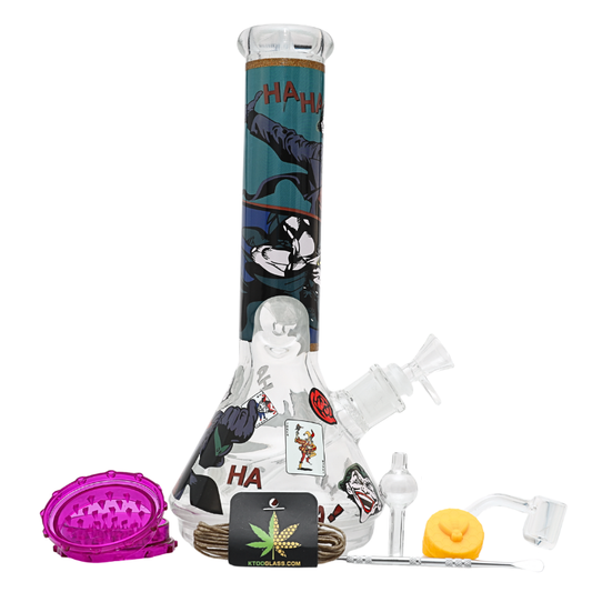 12" Groovy Tripper Glass Bong 9-in-1 Dab Kit